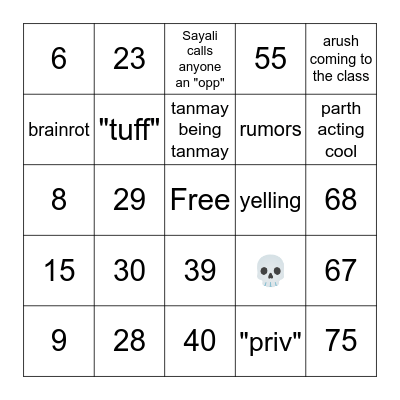 DEBATE END OF THE YEAR BINGO Card