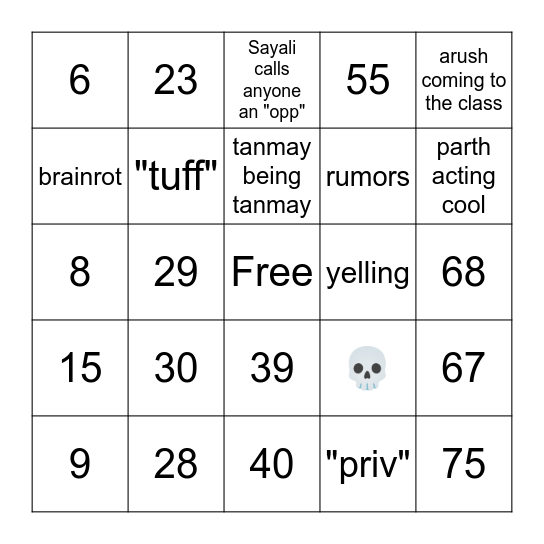 DEBATE END OF THE YEAR BINGO Card