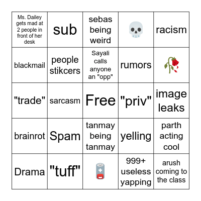 DEBATE END OF THE YEAR BINGO Card