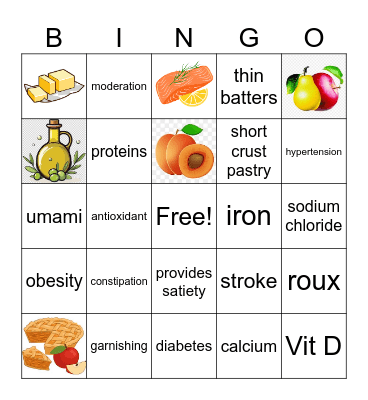 NFS Term 2 Revision Bingo Card