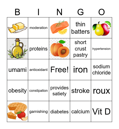 NFS Term 2 Revision Bingo Card