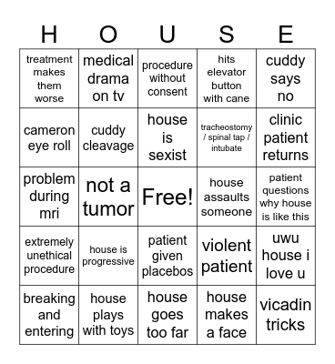 House Bingo Card