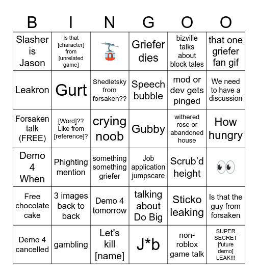 Bizville Bingo Card