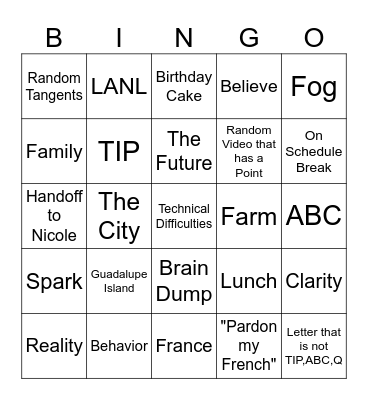 Bingo Card
