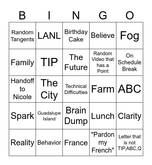 Bingo Card