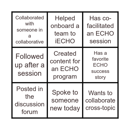 ECHO BINGO Card