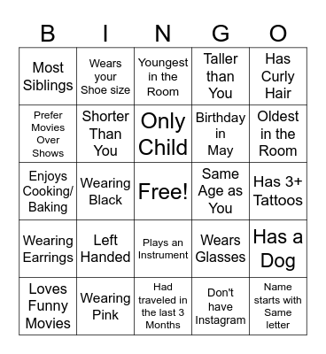 Birthday Bingo Card