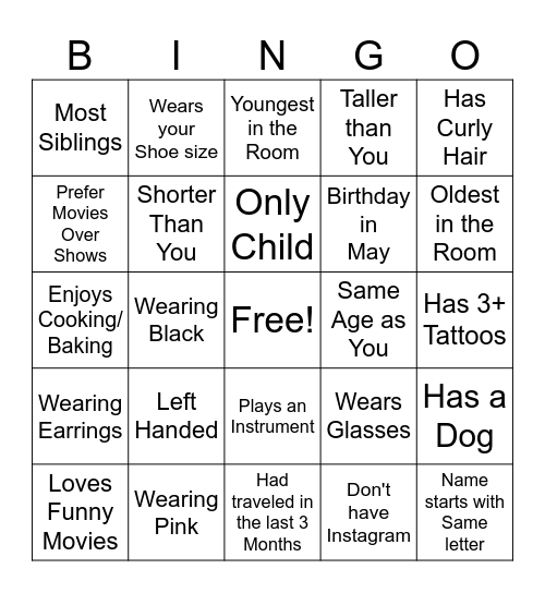 Birthday Bingo Card