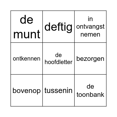 Thema 8 Week 1 + 2 Bingo Card