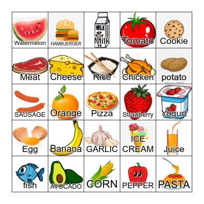 FOOD Bingo Card