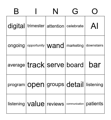 Listen Up! Bingo Card