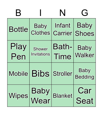 Baby Bingo Card