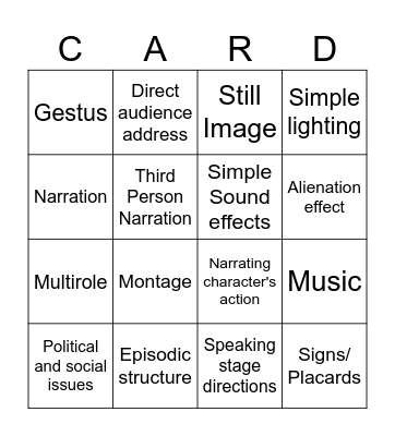Brecht Bingo - learn your vocab Bingo Card
