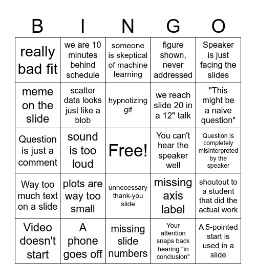 NAC 2025 Bingo Card