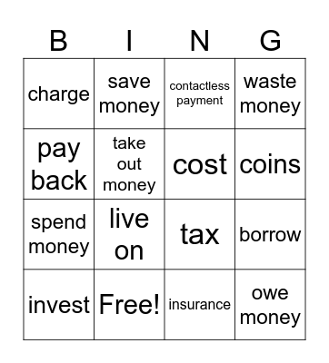 Money Bingo Card