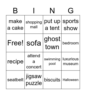 Spotlight 6 Bingo Card