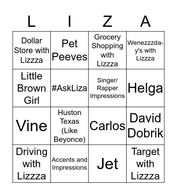 Lizzza Bingo! Bingo Card