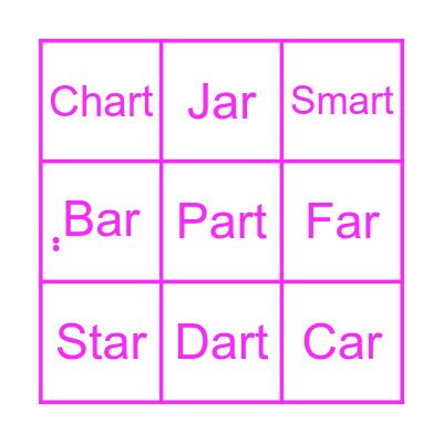 English sounds : -ar = อา(ร) Bingo Card