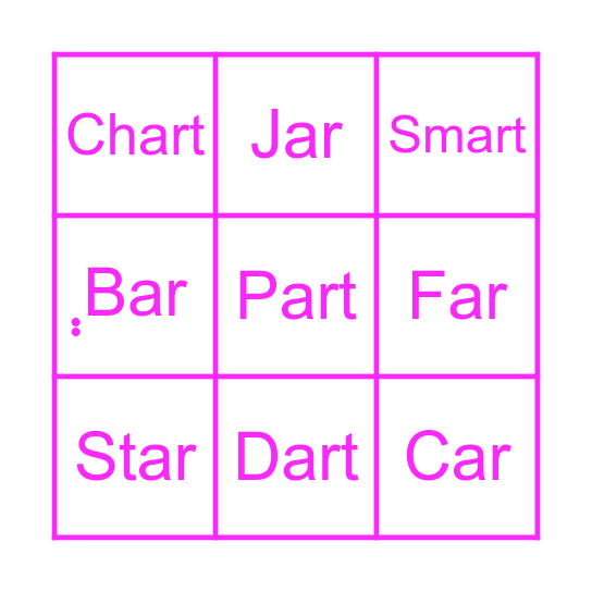 English sounds : -ar = อา(ร) Bingo Card