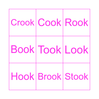 English sounds : -ook = อูค Bingo Card