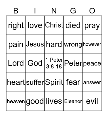 Listen Carefully to Pastor Mal! Bingo Card