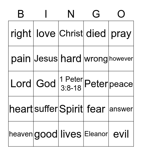 Listen Carefully to Pastor Mal! Bingo Card