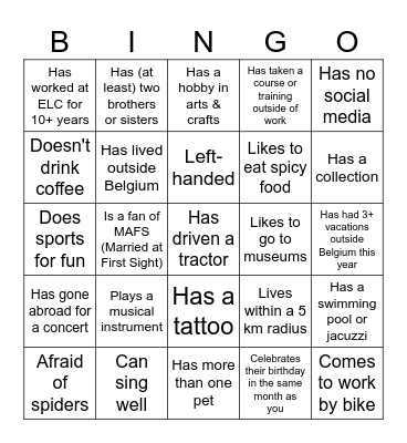 Office Bingo Card