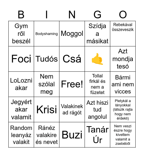 Máger Bingo Card