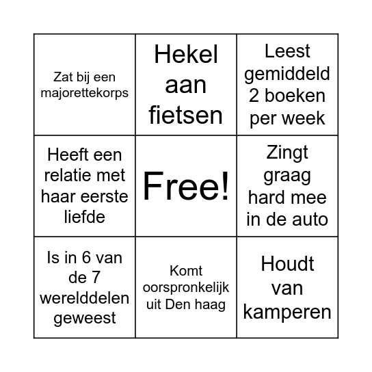 Teamdag Bingo Card