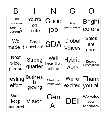 AEM Bingo Card
