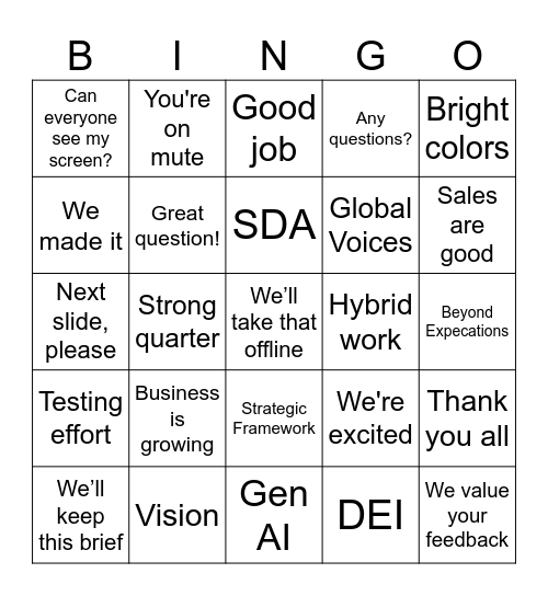 AEM Bingo Card