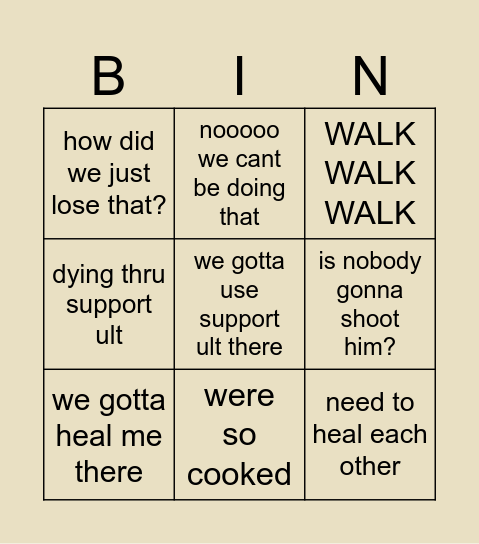 SLP Bingo Card