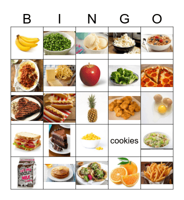 Food Bingo Card