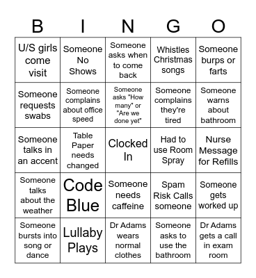 WEDS Bingo Card