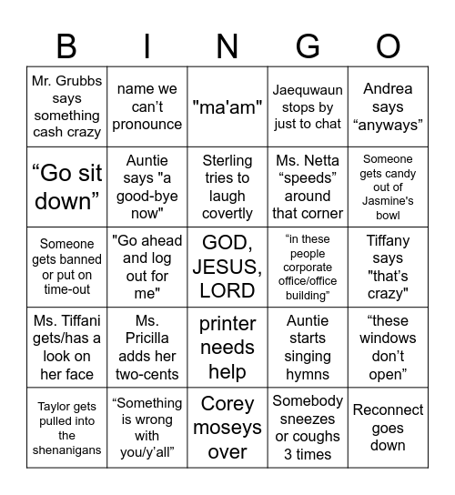 its something in the water Bingo Card