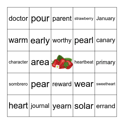Other r-controlled spellings Bingo Card