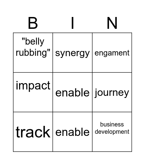 bingo! Bingo Card