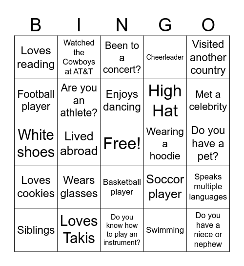 First Day of School Bingo Card