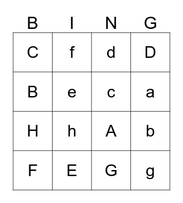 Alphabet Bingo Card