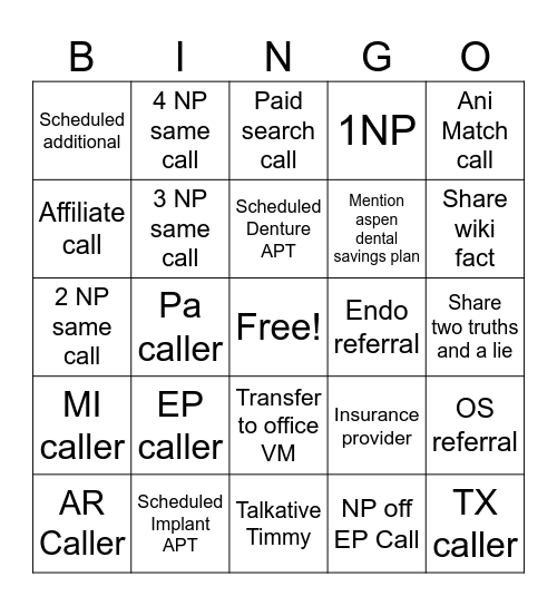 Bingo Card