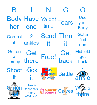 Cobras Bingo Card