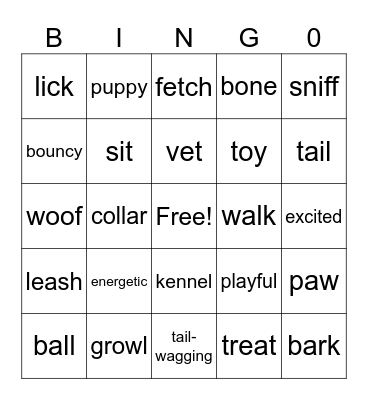 DOGGY FUN BINGO Card