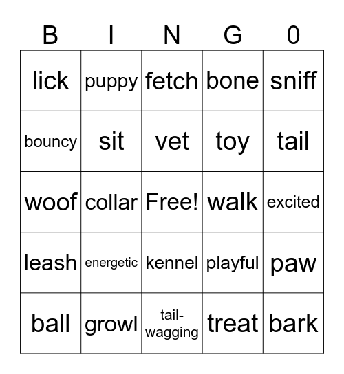 DOGGY FUN BINGO Card