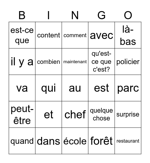 Où est mon chien? 2 Bingo Card