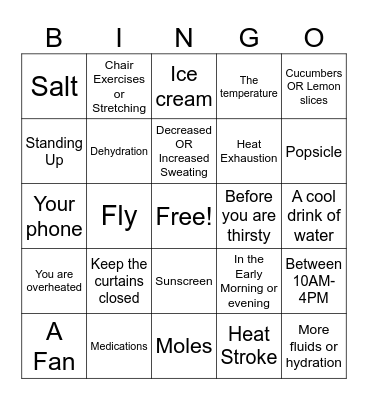 Summer Bingo Card