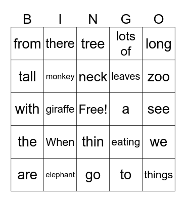 PU w10 Bingo Card