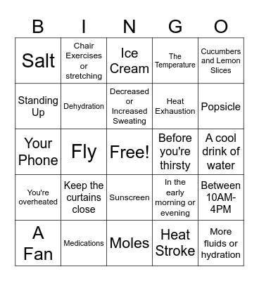 Summer Bingo Card