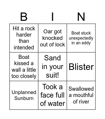 River Woes Bingo Card