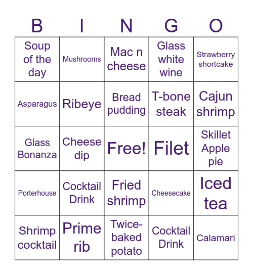 Butcher Bingo Card