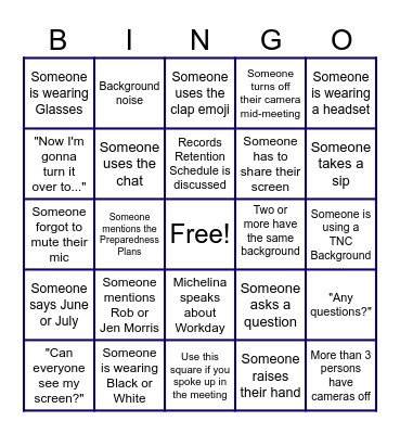 Caribbean Finance & Ops BINGO Card